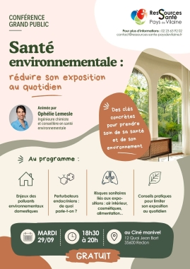 Conférence : Santé environnementale, comment réduire son exposition au quotidien ?